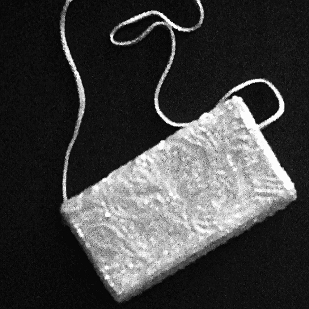 Vintage White Glass Beaded Clutch Purse
